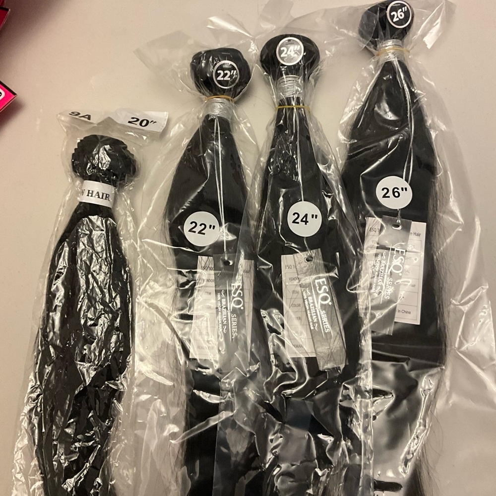 Straight human hair bundles